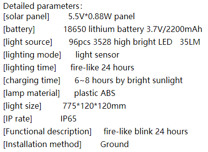 Solar Waterproof Flicker Led Light